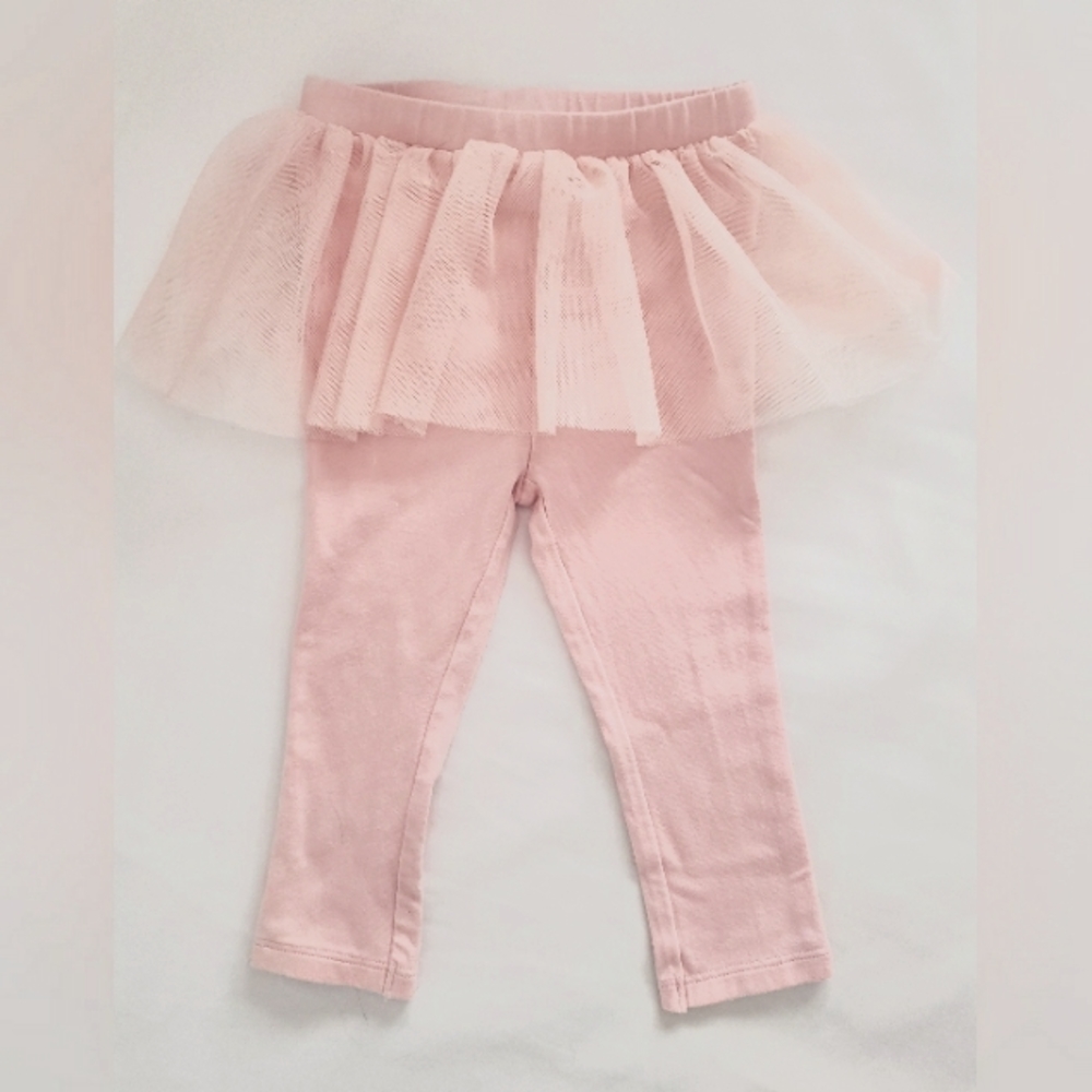 Old Navy Pink Stretchy Leggings with Tutu trim, Toddler Girl, Size 18-24 Months